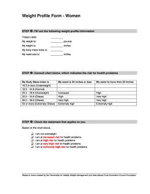 Women's Weight Profile Form