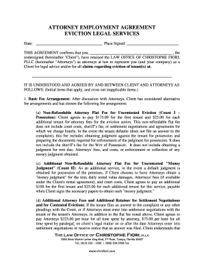 Attorney Employment Agreement for Eviction Legal Services
