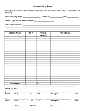 Student Charge Form