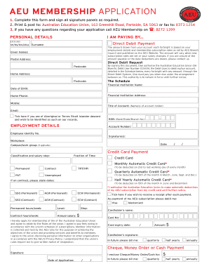 Australian Education Union Membership Application