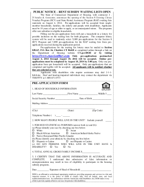 Connecticut Section 8 Housing Choice Voucher Program Pre-Application