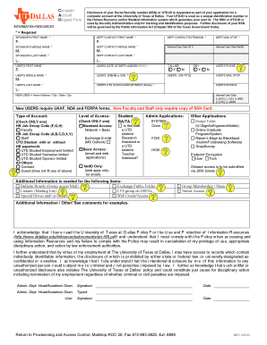 University of Texas at Dallas Computer Account Application