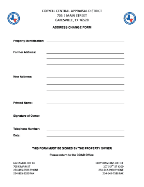 Texas Property Address Change Form