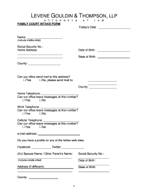Family Court Intake Form