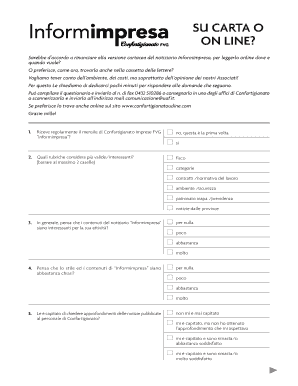 Questionario Confartigianato Udine