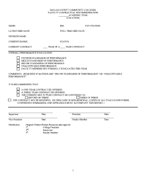 Faculty Contractual Recommendation Form