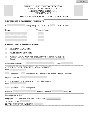 Fire Department Leave Application