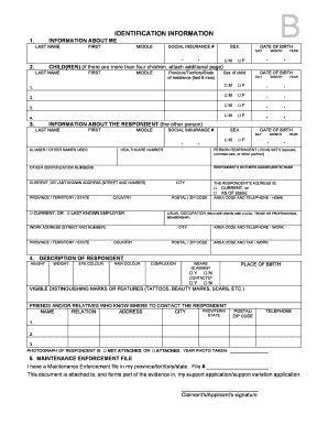 Child Support Application Form