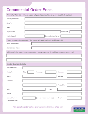 Commercial Order Form