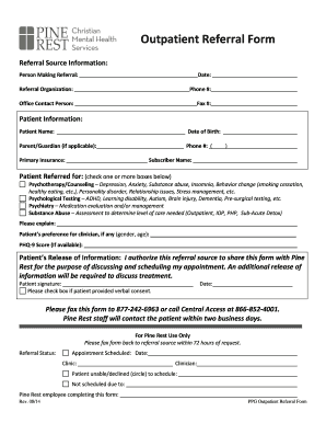 Outpatient Referral Form