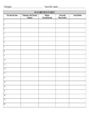 SCAN-MRT Sign-In Sheet