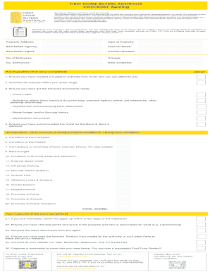 FIRST HOME BUYERS AUSTRALIA bCHECKLISTb bRentingb - FHBA
