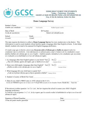 Home Language Survey Form