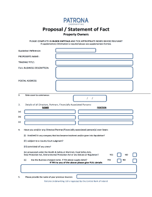 Property Insurance Proposal Form