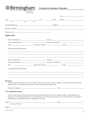 Permission to Administer Medication