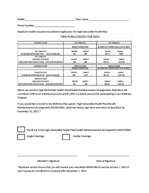BoydCare Health Insurance Enrollment Application