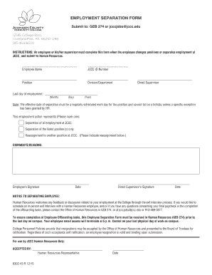 Employment Separation Form