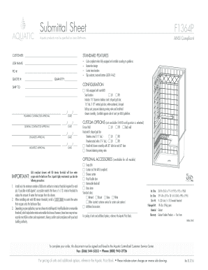 Submittal Sheet F1364P