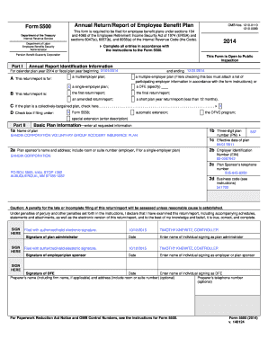 Form 5500 Annual Return/Report of Employee Benefit Plan