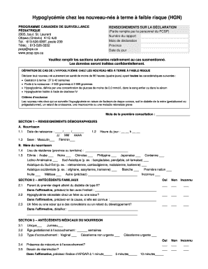 Questionnaire de l’HGN
