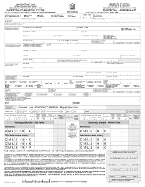 University of Ottawa Undergraduate Registration Form