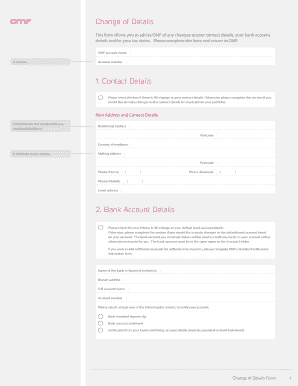 Change of Details Form
