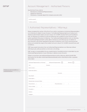 Authorised Persons Form