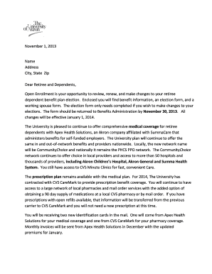 University of Akron Retiree Dependent Benefit Election Form