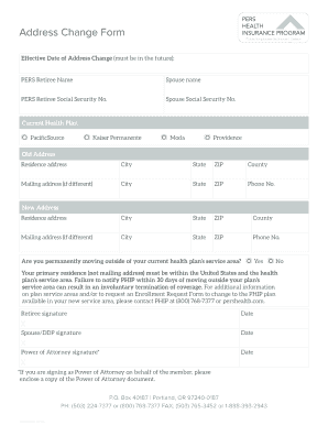 PERS Retiree Address Change Form