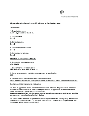 Open Standards Submission Form