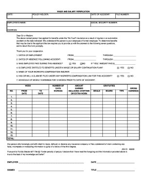 Wage and Salary Verification Form