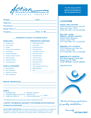 Physical Therapy Prescription Form