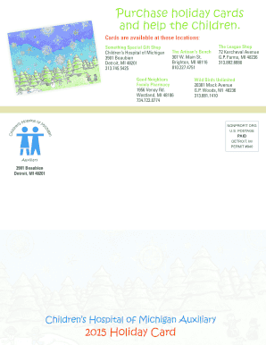 Children's Hospital of Michigan Holiday Card Order Form