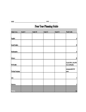 Four Year Planning Guide