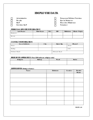 Employee Data Form