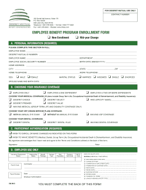Employee Benefit Program Enrollment Form