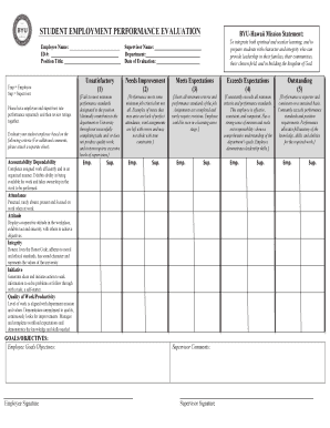 Student Employment Performance Evaluation