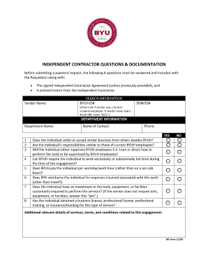 Independent Contractor Agreement Form