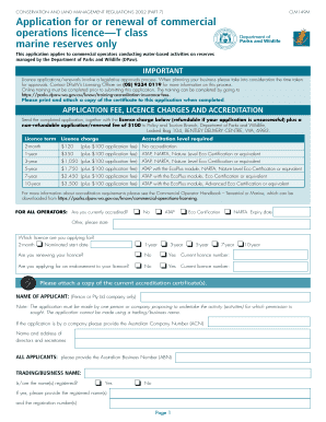 Commercial Operations Licence Application