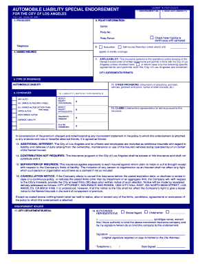 Automobile Liability Special Endorsement