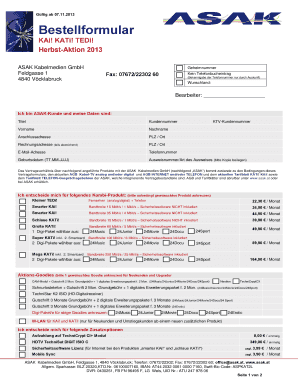 ASAK Bestellformular