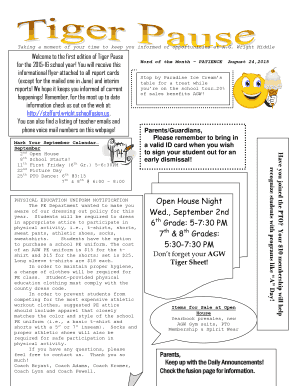 Pre-School 2015 - AG Wright Middle School