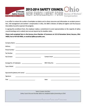 Ohio Safety Council Enrollment Form