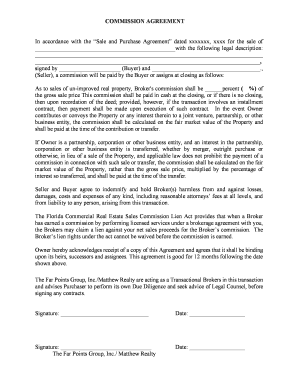 Commercial Real Estate Commission Agreement