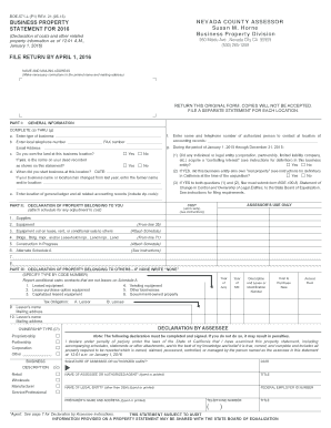California Business Property Statement 2016