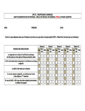 AUDIT DE MODIFICATION DE PRATIQUE : GRILLE DE RECUEIL DE DONNEES APRES LA PHASE COGNITIVE