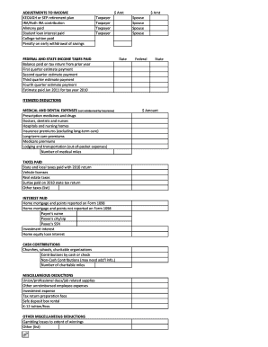 US Federal Tax Deductions Form