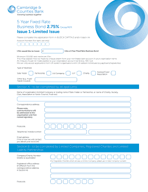 5 Year Fixed Rate Business Bond Application