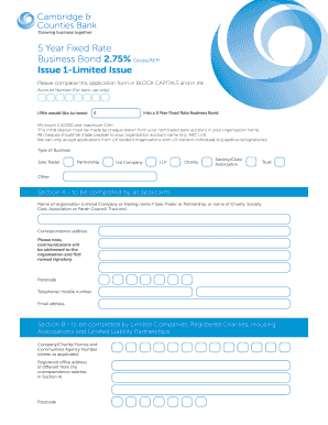 5 Year Fixed Rate Business Bond Application