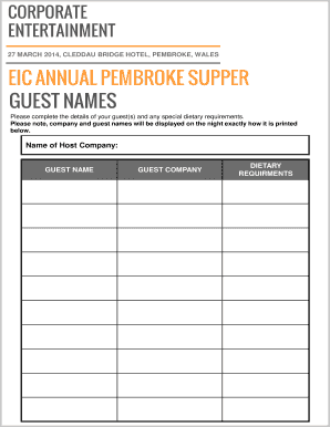 Hotel Guest Information Form
